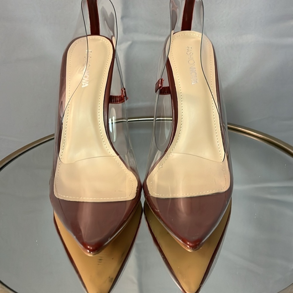 FASHION NOVA women’s size 8.5 stiletto high heels. Clear see through… EUC - Picture 11 of 14
